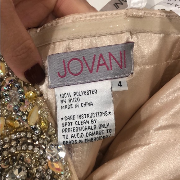 Jovani Strapless Beaded Gold Gown - Picture 3 of 4